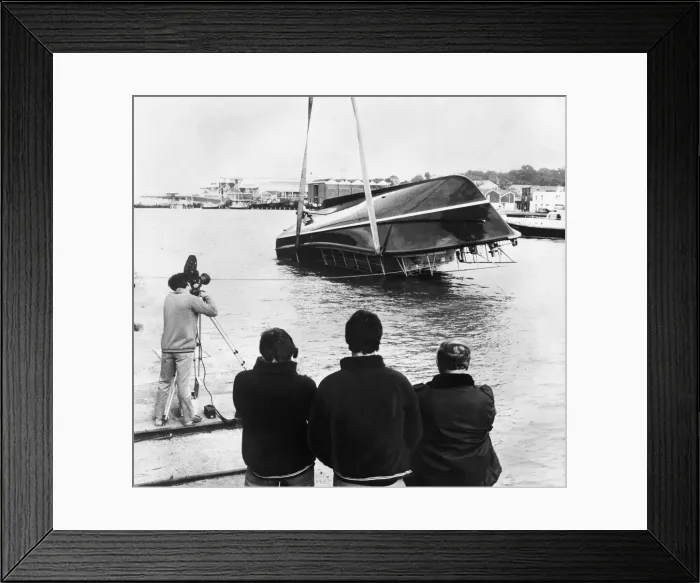 Framed Print : The new Penlee lifeboat Mabel Alice was capsized yesterday in front of some of itOs Framed Print : The new Penlee lifeboat Mabel Alice was capsized yesterday in front of some of itOs
