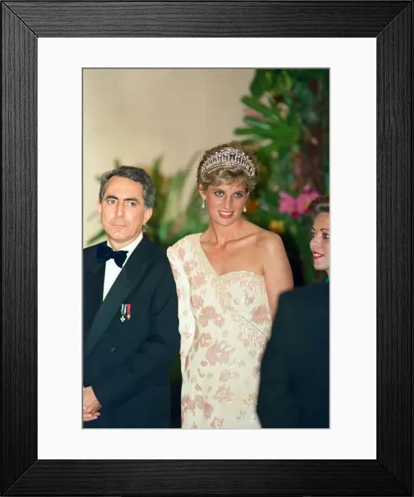 Framed Print : Diana Princess of Wales attends a State banquet at the Itamaraty Palace during her Framed Print : Diana Princess of Wales attends a State banquet at the Itamaraty Palace during her