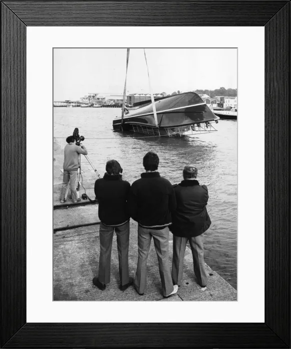 Framed Print : The new Penlee lifeboat Mabel Alice was capsized yesterday in front of some of it Framed Print : The new Penlee lifeboat Mabel Alice was capsized yesterday in front of some of it