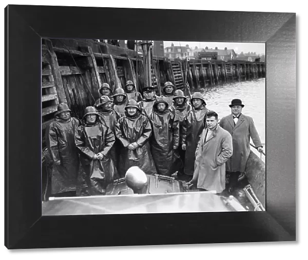 Crew of a lifeboat in Gorleston-on-Sea station on the Norfolk coast. Cox C. J