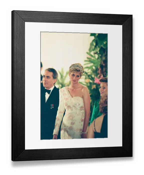 Framed Print : Diana Princess of Wales attends a State banquet at the Itamaraty Palace during her Framed Print : Diana Princess of Wales attends a State banquet at the Itamaraty Palace during her