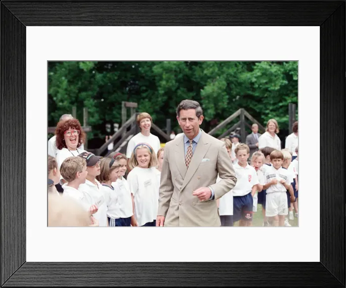 Framed Print : Prince Charles pictured during a visit to Fendalton Primary School, Christchurch Framed Print : Prince Charles pictured during a visit to Fendalton Primary School, Christchurch