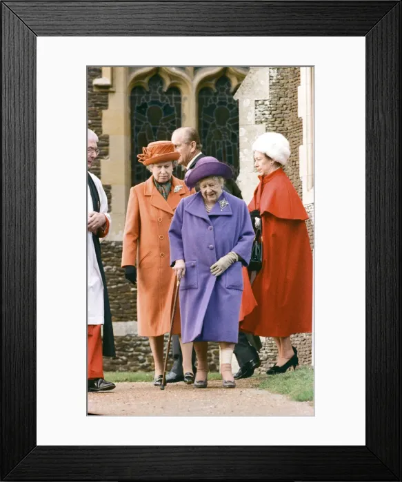 Framed Print : The Royal family attend the Christmas Day service at St Mary Magdalene Church