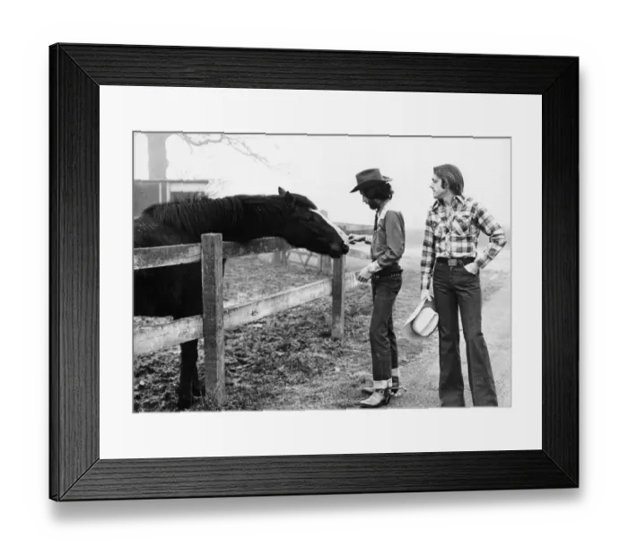 Framed Print : Cowboy Fashion, Cambridge, February 1977, with male models Jon and Julian