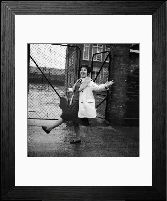 Framed Print : Helen Shapiro, the 15 year old pop singer, leaves Clapton Park Secondary School