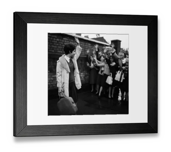 Framed Print : Helen Shapiro, the 15 year old pop singer, leaves Clapton Park Secondary School