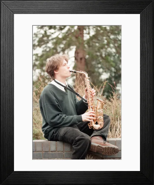 Framed Print : Felix Hughes, Saxophone Player from Ysgol Brynhyfryd School in Ruthin, Denbighshire Framed Print : Felix Hughes, Saxophone Player from Ysgol Brynhyfryd School in Ruthin, Denbighshire