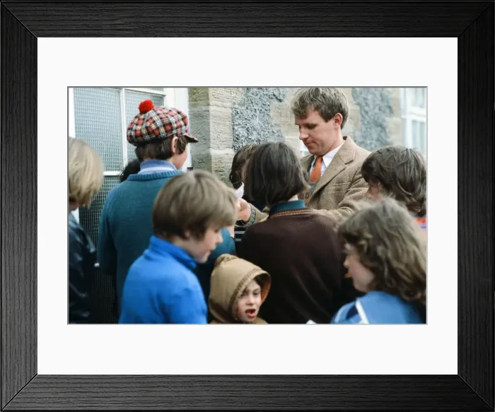 Framed Print : Peter Davison signs autographs on the set of All Creatures Great and Small Framed Print : Peter Davison signs autographs on the set of All Creatures Great and Small