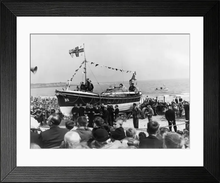 Framed Print : The naming ceremony for the new Newbiggin lifeboat Richard Ashley at Newbiggin