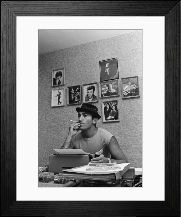 Framed Print : Songwriter and composer Lionel Bart in his flat in South Kensington