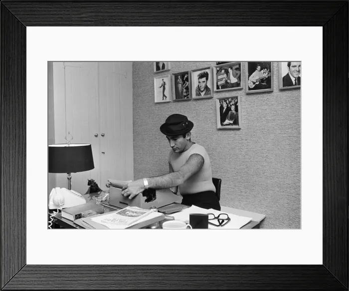 Framed Print : Songwriter and composer Lionel Bart in his flat in South Kensington