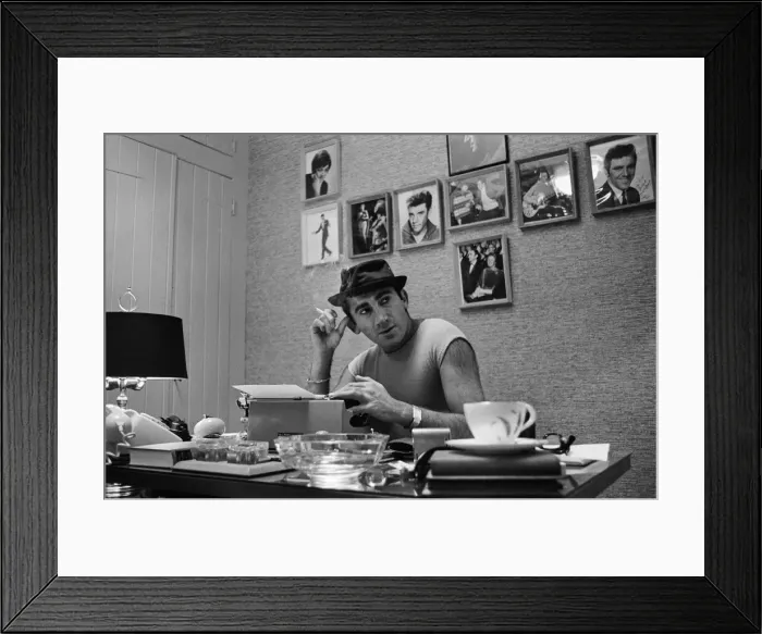 Framed Print : Songwriter and composer Lionel Bart in his flat in South Kensington