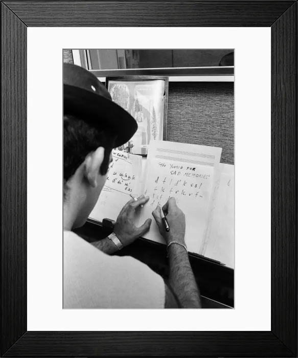 Framed Print : Songwriter and composer Lionel Bart in his flat in South Kensington