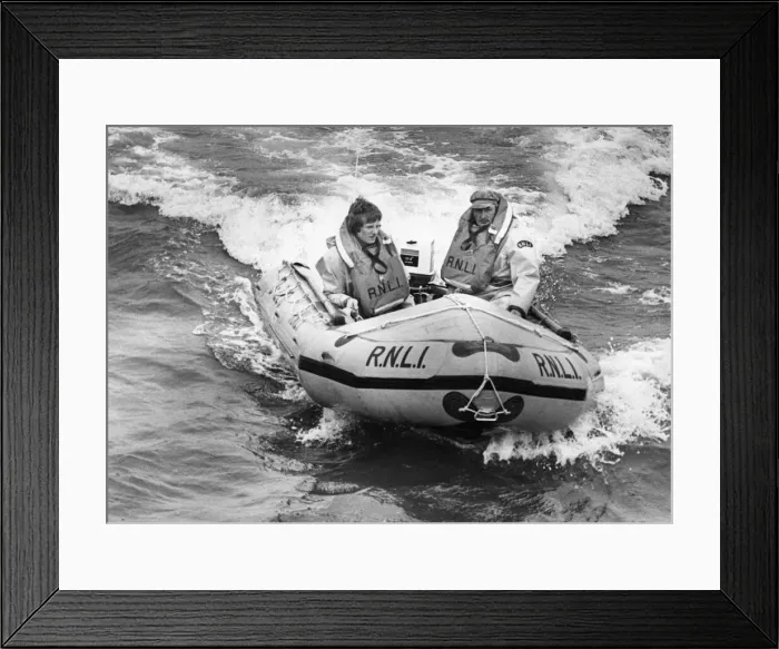 Framed Print : The Sunday Sun inshore lifeboat is launched at Craster, Northumberland Framed Print : The Sunday Sun inshore lifeboat is launched at Craster, Northumberland