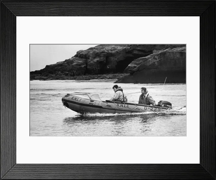 Framed Print : Cullercoats inshore D 229 Dinghy lifeboat. Tyne and Wear Framed Print : Cullercoats inshore D 229 Dinghy lifeboat. Tyne and Wear