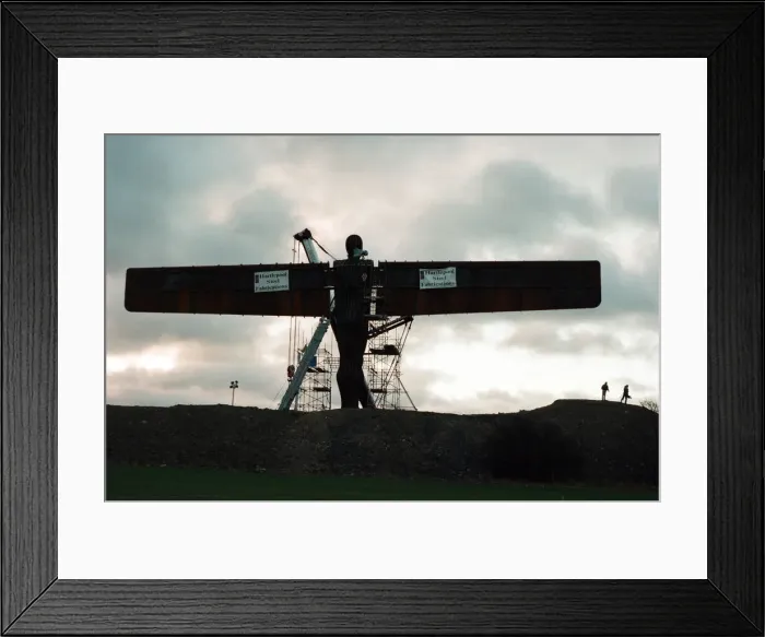 Framed Print : The Angel of the North faces its first dawn on the hill, Gateshead. 16th February 1998 Framed Print : The Angel of the North faces its first dawn on the hill, Gateshead. 16th February 1998