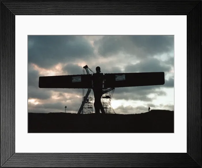 Framed Print : The Angel of the North faces its first dawn on the hill, Gateshead. 16th February 1998 Framed Print : The Angel of the North faces its first dawn on the hill, Gateshead. 16th February 1998