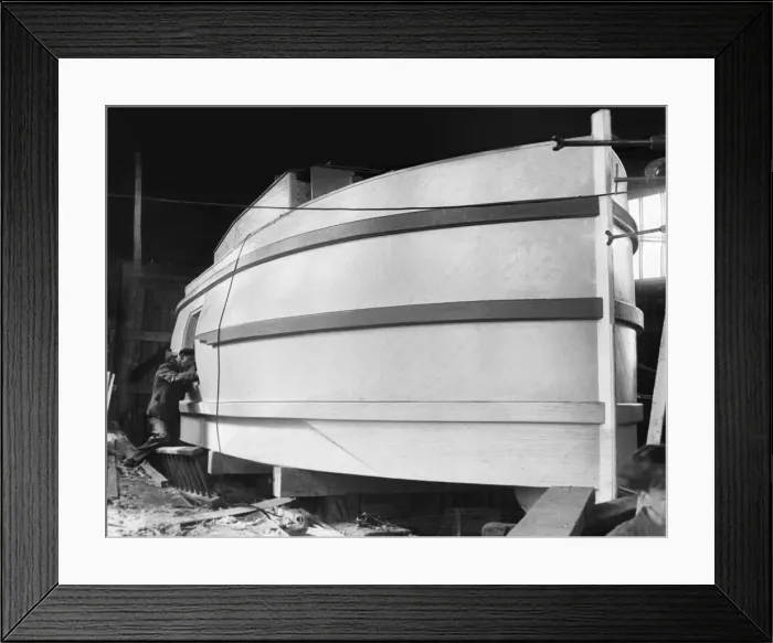 Framed Print : A lifeboat which the inventor claims to be un-capsizable Framed Print : A lifeboat which the inventor claims to be un-capsizable