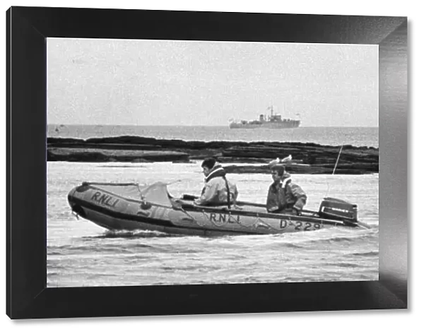 Cullercoats inshore boat. Dinghy. Boat numbering is D-229
