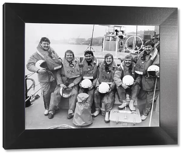 The rescuers of the Teesmouth lifeboat (left to right) Peter Race, Bob Easton