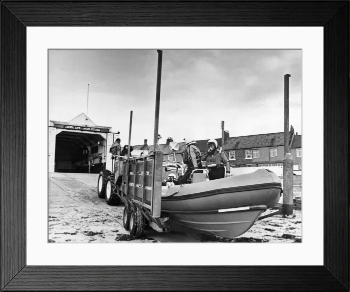 Framed Print : An Atlantic 21 class inshore boat named Kirklees is put through trials at Newbiggin