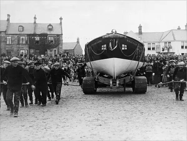The new lifeboat Augustus and Laura is named by Lady Frances Osborne at Newbiggin