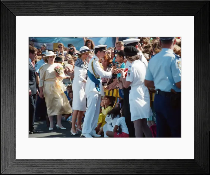 Framed Print : Princess Diana and Prince Charles on their overseas visit to Australia for