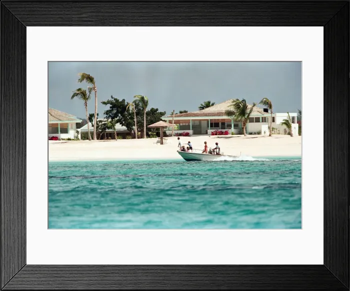 Framed Print : Princess Diana on holiday with her sons, Prince William and Prince Harry