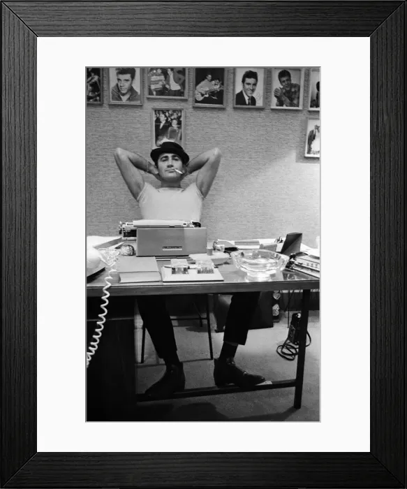 Framed Print : Songwriter and composer Lionel Bart in his flat in South Kensington Framed Print : Songwriter and composer Lionel Bart in his flat in South Kensington