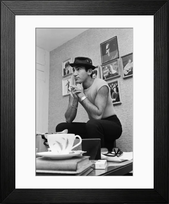 Framed Print : Songwriter and composer Lionel Bart in his flat in South Kensington Framed Print : Songwriter and composer Lionel Bart in his flat in South Kensington