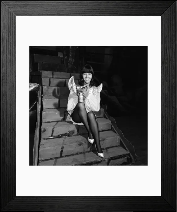 Framed Print : Singer Helen Shapiro, pictured behind the scenes at the theatre in one of her costumes Framed Print : Singer Helen Shapiro, pictured behind the scenes at the theatre in one of her costumes