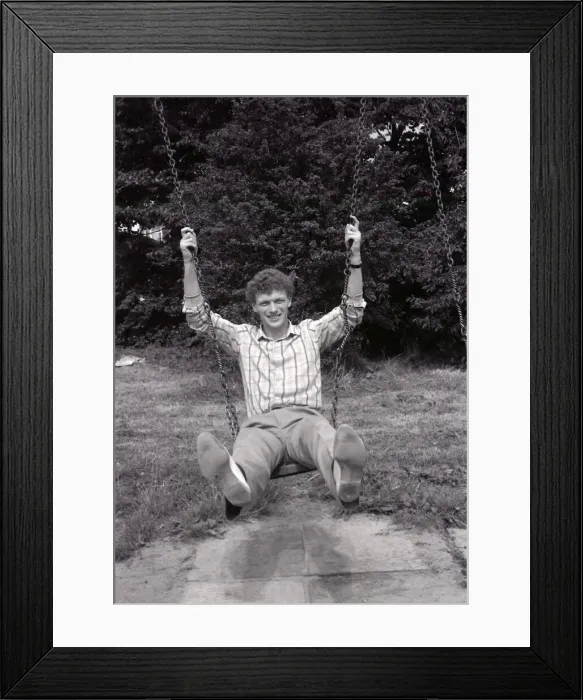 Framed Print : FILE PIC 1981 DAVID MOYES football Celtic player at swings Framed Print : FILE PIC 1981 DAVID MOYES football Celtic player at swings