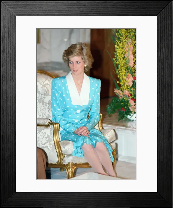 Framed Print : Princess Diana at the Bayan Palace during her and Prince Charles