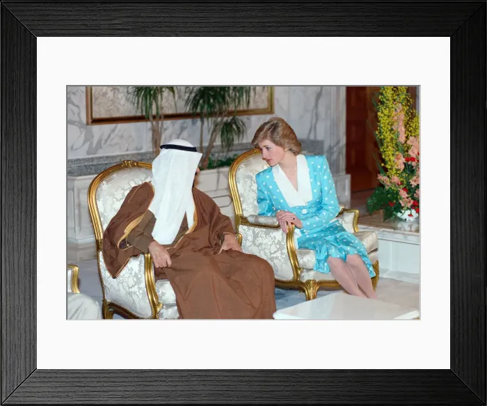 Framed Print : Princess Diana at the Bayan Palace during her and Prince Charles Framed Print : Princess Diana at the Bayan Palace during her and Prince Charles