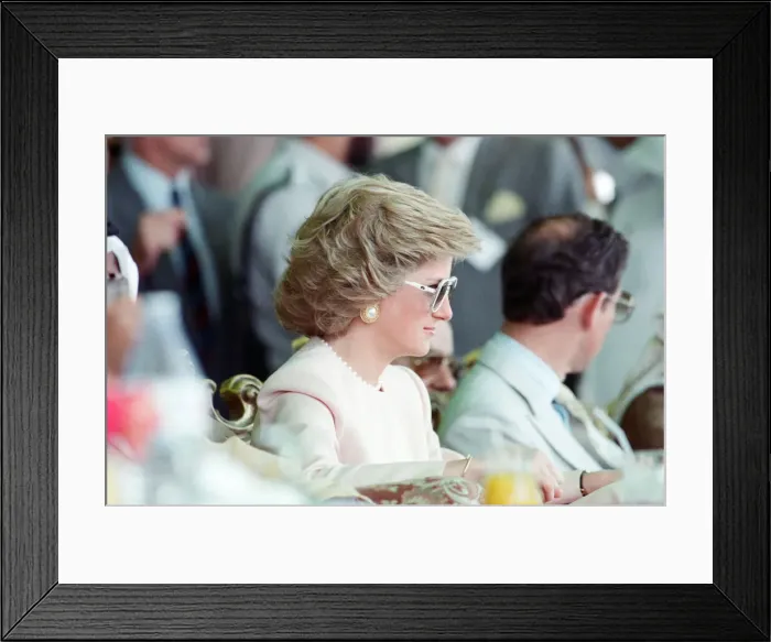 Framed Print : Prince Charles and Princess Diana visit a camel race at Al Maqam Framed Print : Prince Charles and Princess Diana visit a camel race at Al Maqam
