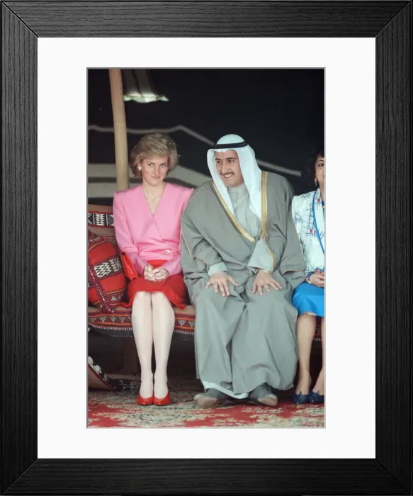 Framed Print : Diana, Princess of Wales, at the Islamic Museum in Kuwait City during her official tour Framed Print : Diana, Princess of Wales, at the Islamic Museum in Kuwait City during her official tour