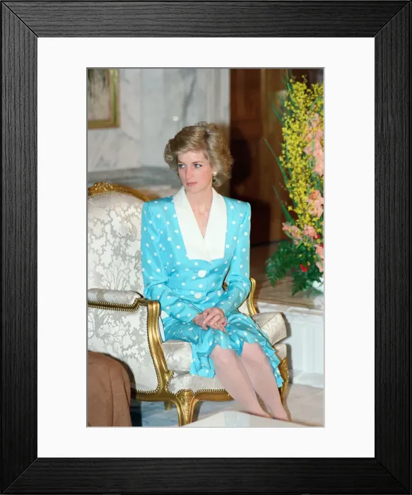 Framed Print : Princess Diana at the Bayan Palace during her and Prince Charles Framed Print : Princess Diana at the Bayan Palace during her and Prince Charles