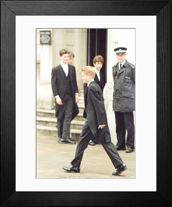 Framed Print : Prince Harry arrives for his first day at Eton College, Windsor. 3rd September 1998 Framed Print : Prince Harry arrives for his first day at Eton College, Windsor. 3rd September 1998