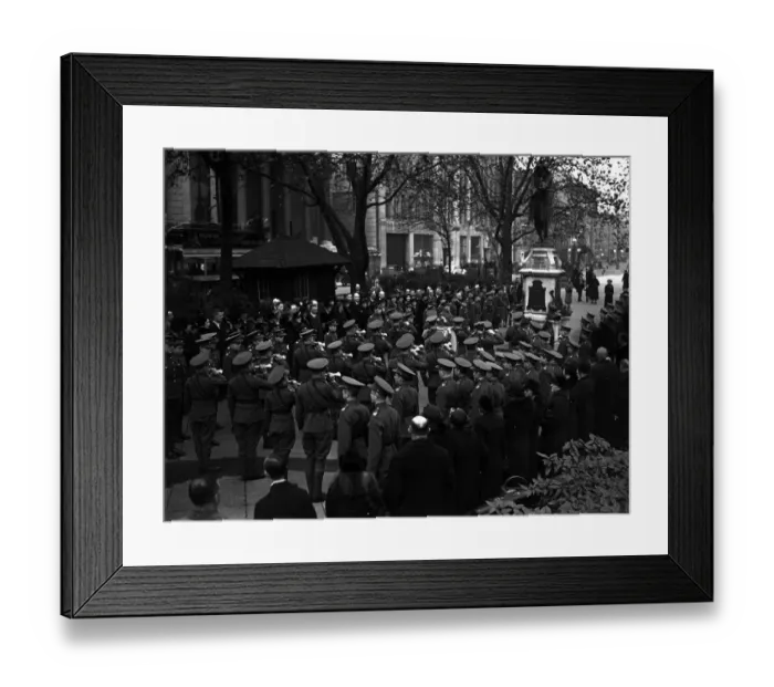 Framed Print : Colston Day 1936, Colston Cadets, boys of Colstons School pay respects to their