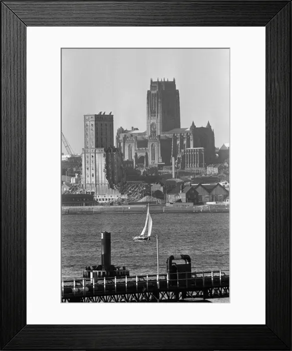 Framed Print : Views of Liverpool Anglican Cathedral and the Grain Silo, currently being demolished Framed Print : Views of Liverpool Anglican Cathedral and the Grain Silo, currently being demolished