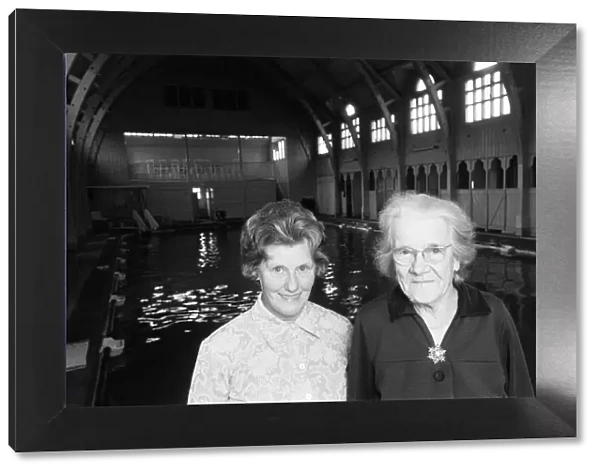 Receptionists at St Andrews Brine Baths in Droitwich, Miss Evelyn Priddy (left