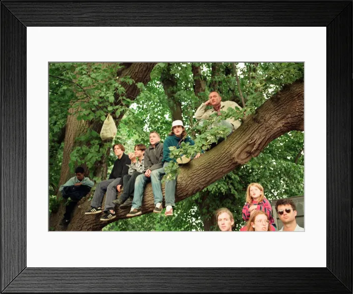 Framed Print : Fans watching Oasis in concert at Knebworth, Hertfordshire. 11th August 1996 Framed Print : Fans watching Oasis in concert at Knebworth, Hertfordshire. 11th August 1996