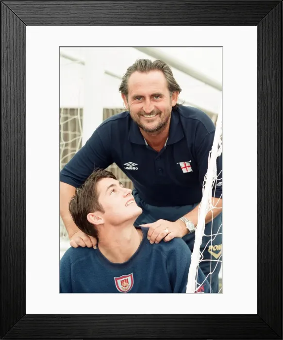 Framed Print : West Ham assistant manager Frank Lampard with his footballer son, also Frank Lampard