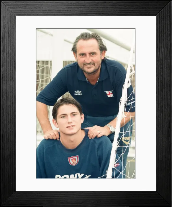 Framed Print : West Ham assistant manager Frank Lampard with his footballer son, also Frank Lampard
