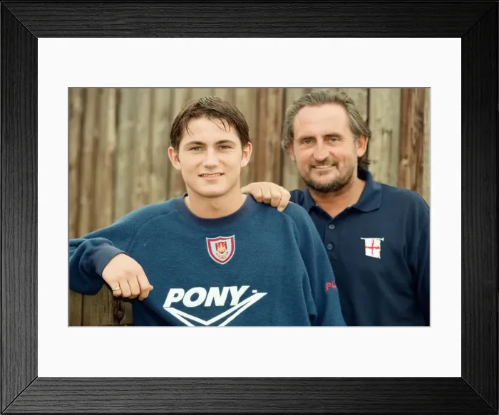 Framed Print : West Ham assistant manager Frank Lampard with his footballer son, also Frank Lampard