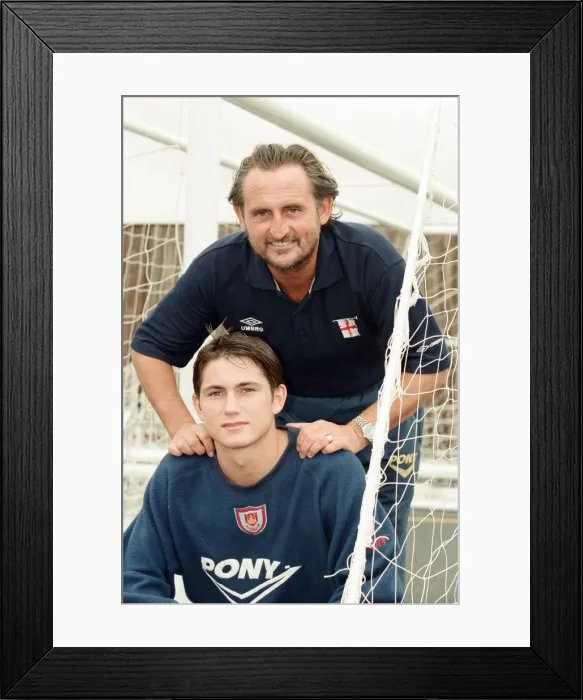 Framed Print : West Ham assistant manager Frank Lampard with his footballer son, also Frank Lampard Framed Print : West Ham assistant manager Frank Lampard with his footballer son, also Frank Lampard