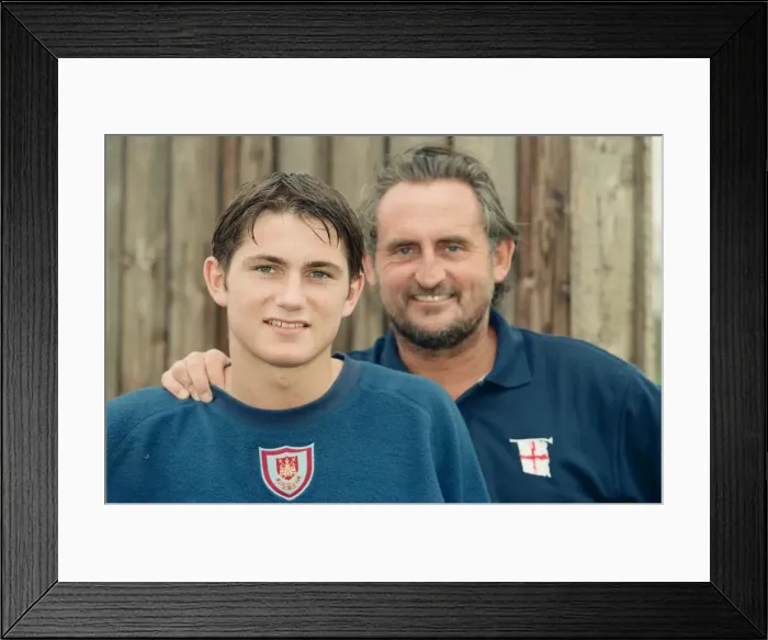 Framed Print : West Ham assistant manager Frank Lampard with his footballer son, also Frank Lampard