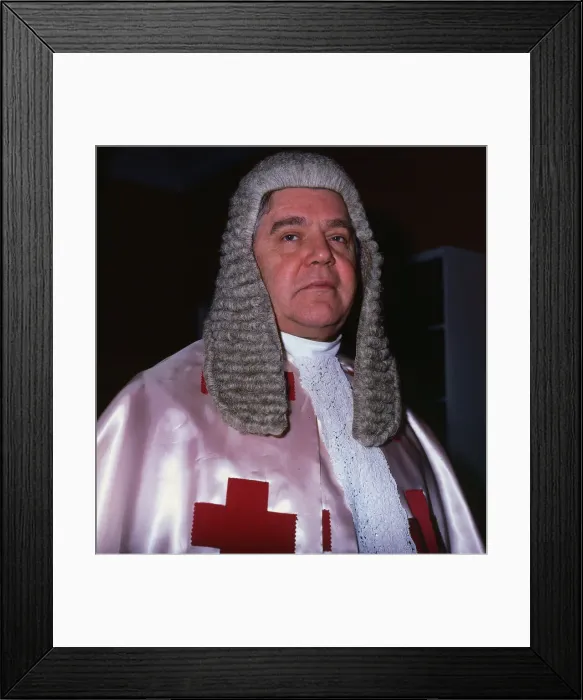 Framed Print : Lord Cameron wearing his robes january 1989 Framed Print : Lord Cameron wearing his robes january 1989