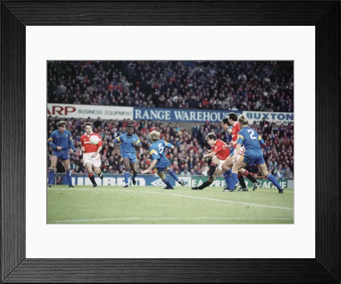 Framed Print : English Premier League Match at Old Trafford. Manchester United 0 v Wimbledon 1 Framed Print : English Premier League Match at Old Trafford. Manchester United 0 v Wimbledon 1