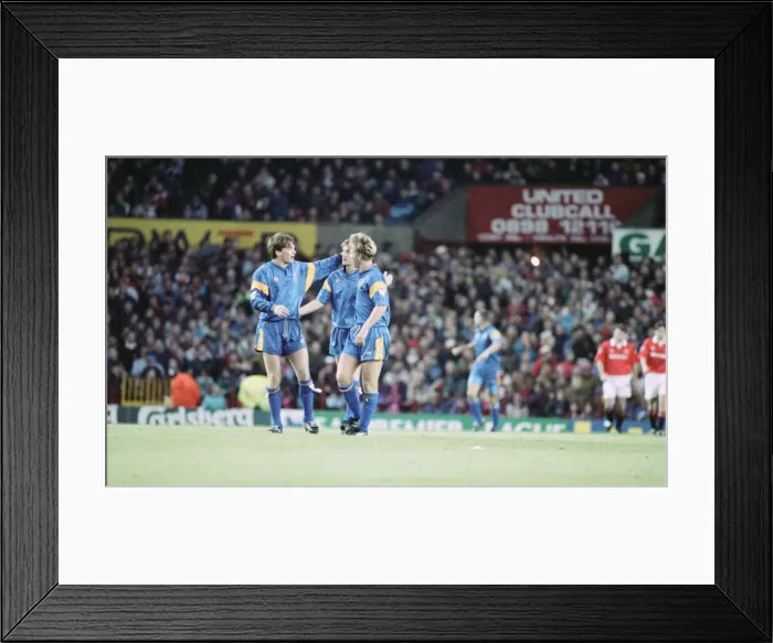 Framed Print : English Premier League Match at Old Trafford. Manchester United 0 v Wimbledon 1 Framed Print : English Premier League Match at Old Trafford. Manchester United 0 v Wimbledon 1